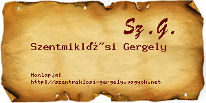 Szentmiklósi Gergely névjegykártya