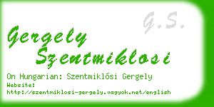 gergely szentmiklosi business card