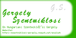 gergely szentmiklosi business card